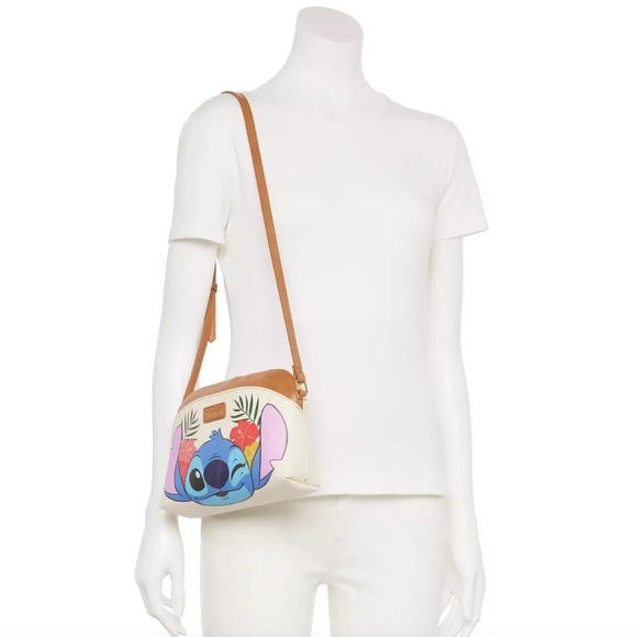 New Disney's Lilo & Stitch Stitch Big Face Print Cross Body Bag-NWT - Picture 4 of 5